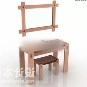 Simple Dresser With Chair And Mirror 3d model