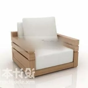 Wooden Sofa Armchair Upholstery 3d model