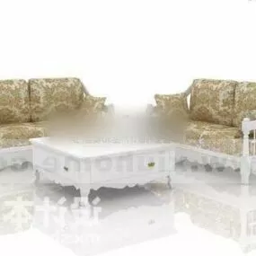 European Sofa Set With Table 3d model