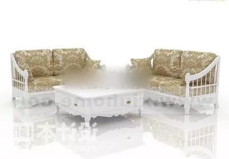 European Sofa Set With Table 3d model European Sofa Set With Table 3d model