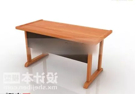 Office Work Desk With Storage Cabinet 3d model