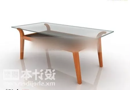 Wood Coffee Table Glass Top 3d model Wood Coffee Table Glass Top 3d model