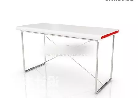 White Table Inox Leg 3d model White Table Inox Leg 3d model