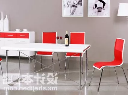 Dinning Room Long Distance Table 3d model