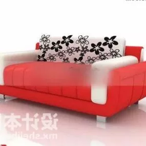 Red Single Sofa Armchair 3d model
