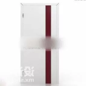 Door White Painted With Red Line 3d model