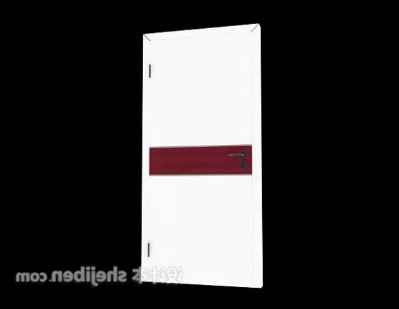 Walnut Door With Wood Frame 3d model