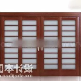 Wood Door With Louvers 3d model