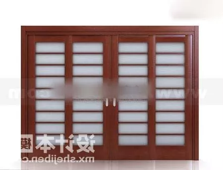 Door Window With Latice Frame 3d model