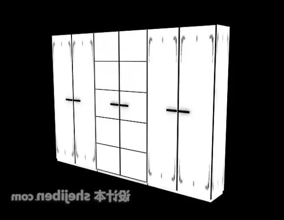 Boutique Wardrobe With Carved Frame Style 3d model