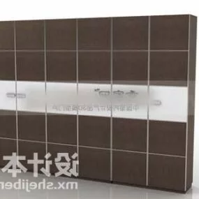 Office Brown Wardrobe 3d model