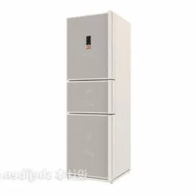 White Refrigerator Three Doors 3d model