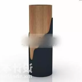 Wood Cylinder Vase Decorative 3d model