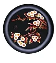 Artwork Decorative Dish With Brown Flower Texture 3d model