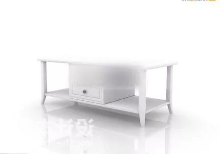 Silver Lcd Tv Flat Style With Stand 3d model