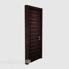 Solid Wood Door Brown Color 3d model