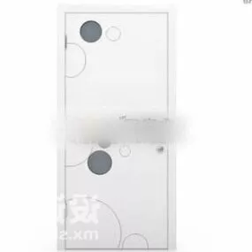 White Door With Modern Circles Pattern 3d model