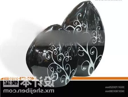 Transparent Glass Vase, Art Shape 3d model