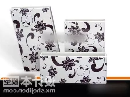 White Vase Floral Pattern 3d model White Vase Floral Pattern 3d model