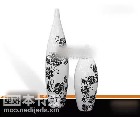 Yellow Porcelain Vase 3d model