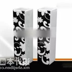 Rectangular Vase Decorating 3d model