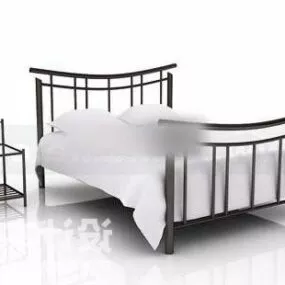 Iron Frame Double Bed 3d model