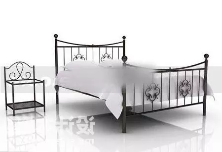 Antique Iron Double Bed V1 3d model Antique Iron Double Bed V1 3d model