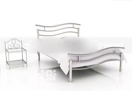 Modern Style Iron Double Bed 3d model Modern Style Iron Double Bed 3d model