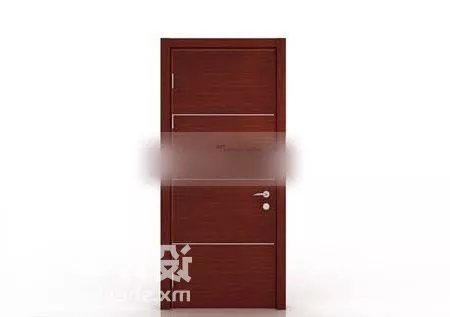 Rectangular Door Window Wood Frame 3d model