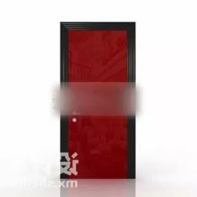 Red Door With Black Frame 3d model