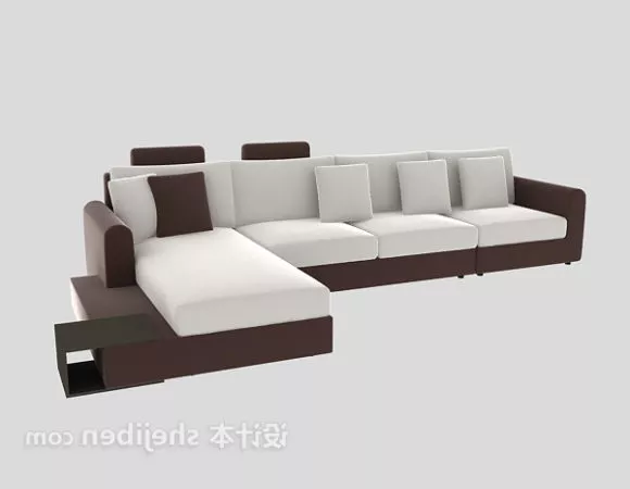 Sofa Corner Brown White Color 3d model Sofa Corner Brown White Color 3d model