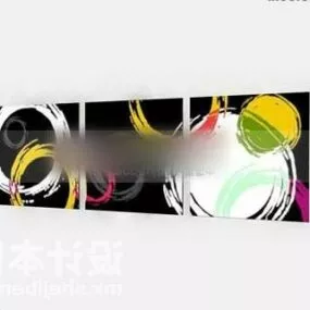 Abstract Colorful Circles Painting 3d model