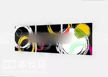 Abstract Colorful Circles Painting 3d model Abstract Colorful Circles Painting 3d model