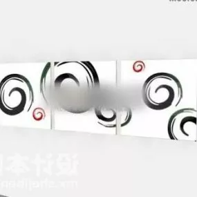 Twist Circle Shaped Painting 3d model