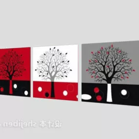 Silhouette Tree Painting V1 3d model