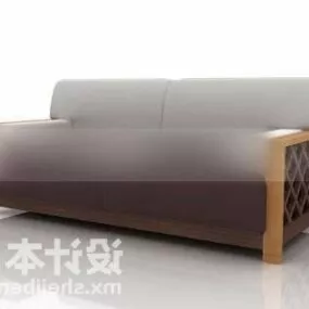 Two Seaters Sofa Wooden Frame 3d model