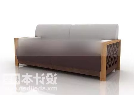 Two Seaters Sofa Wooden Frame 3d model Two Seaters Sofa Wooden Frame 3d model
