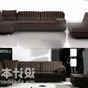 Strip Pattern Sofa Set 3d model