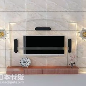 Simple Tv Background Wall Old Style 3d model