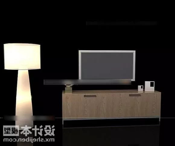 Minimalist Tv Cabinet With Table Lamp 3d model Minimalist Tv Cabinet With Table Lamp 3d model