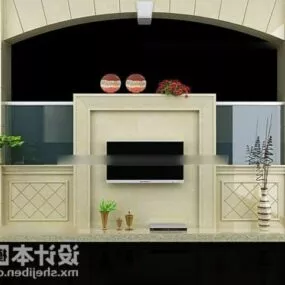 Modern European Tv Background Wall 3d model