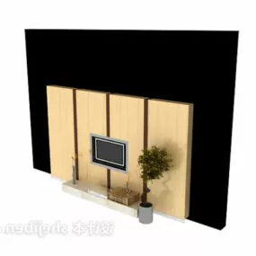 Minimalist Tv Background Wall 3d model