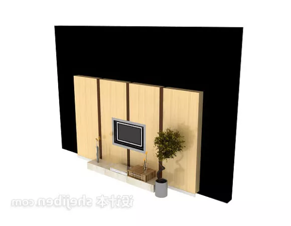 Minimalist Tv Background Wall 3d model Minimalist Tv Background Wall 3d model