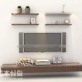 Modern Minimalist Tv Background Wall 3d model