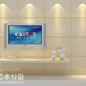 Tv Background Wall Beige Color 3d model
