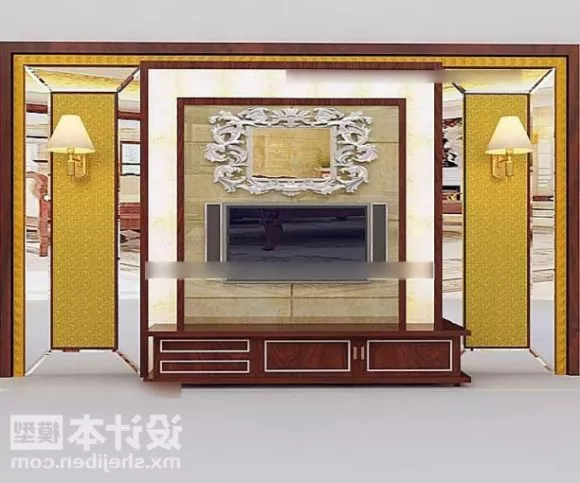 Tv Gadget On Table Shelf 3d model