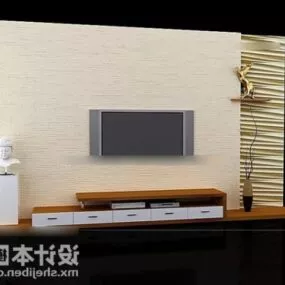 Tv Wall Beige Color 3d model