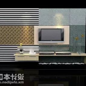 Vintage Tv Wall Home Interior 3d model