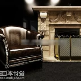 Leather Armchair Classic Furniture 3d model