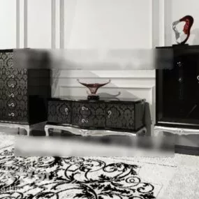 Side Cabinet With Console Table 3d model
